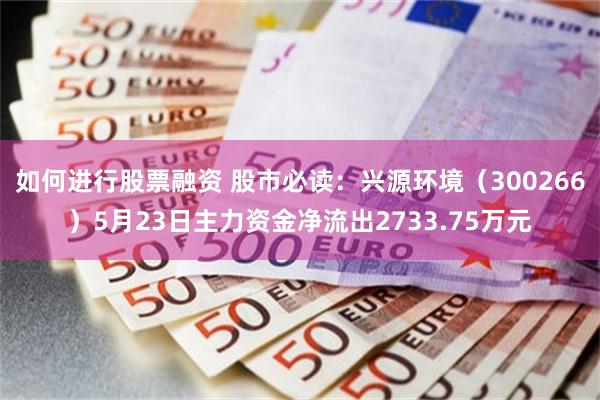 如何进行股票融资 股市必读：兴源环境（300266）5月23日主力资金净流出2733.75万元