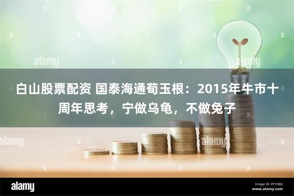 白山股票配资 国泰海通荀玉根：2015年牛市十周年思考，宁做乌龟，不做兔子