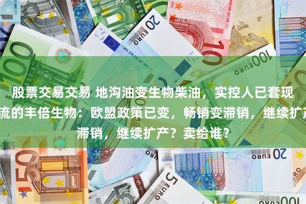 股票交易交易 地沟油变生物柴油，实控人已套现，分红后补流的丰倍生物：欧盟政策已变，畅销变滞销，继续扩产？卖给谁？